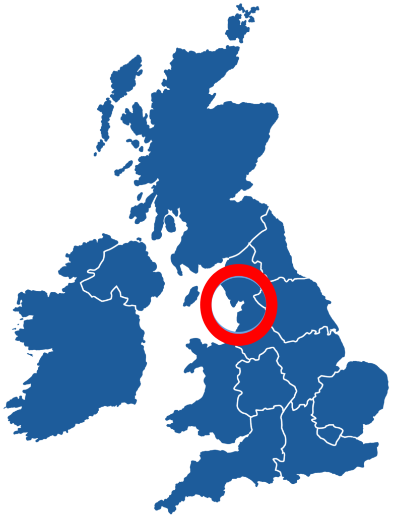 Map showing coverage across Lancashire and South Cumbria